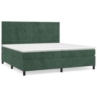 Boxspring met matras fluweel donkergroen 200x200 cm - thumbnail