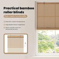 VidaXL Rolgordijn met gordijnen bruin 100 x 220 cm bamboe - thumbnail