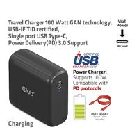 club3D CAC-1908 Laptop netvoeding 100 W 1x USB-C Zwart Binnen GaN, USB Power Delivery (USB-PD) - thumbnail