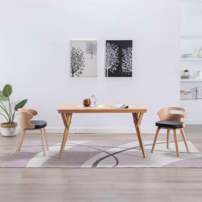 VidaXL Eetkamerstoelen 2 st gebogen hout en kunstleer