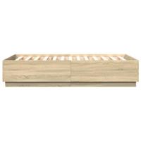 Bedframe bewerkt hout sonoma eikenkleurig 140x200 cm - thumbnail