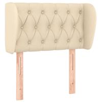Hoofdbord met randen 83x23x78/88 cm stof crèmekleurig - thumbnail