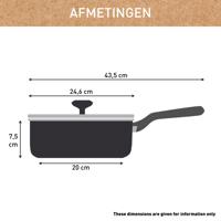 Tefal C42432 Renew+ Keramische Hapjespan 24cm met Deksel - thumbnail