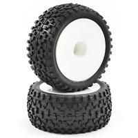 Fastrax Cuboid achterbanden op witte dish velgen voor 1/10 buggy - thumbnail