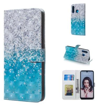 Zee en zand patroon 3D horizontale Flip lederen case voor Huawei P30 lite met houder & kaartsleuven & foto frame & portemonnee