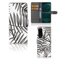Sony Xperia 5III Hoesje Leaves Grey - thumbnail