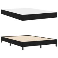 Boxspringbed met matras met matras Zwart 160 x 200 cm Fluweel - thumbnail