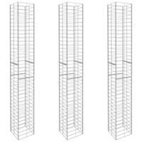 VidaXL Schanskorven 3 st 25x25x197 cm gegalvaniseerd staal - thumbnail