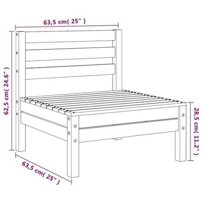 Tuinmiddenbank massief grenenhout grijs - thumbnail