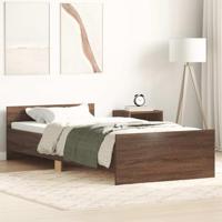 Bedframe bewerkt hout bruin eikenkleur 90x190 cm - thumbnail