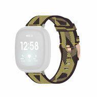Fitbit Versa 3/4 & Sense 1/2 Canvas nylon bandje - Geel Fitbit Versa 3/4 & Sense 1/2 Canvas nylon bandje - Geel