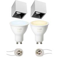 Philips Hue Vierkante Opbouwspot Set GU10 - Mat Wit/Zwart - Bluetooth - thumbnail