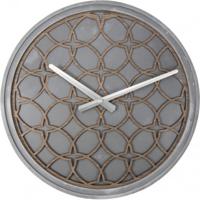 NeXtime ne-3212br wandklok dia. 39.5 cm, polyresin/hout, grijs - thumbnail