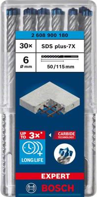 Bosch Accessories EXPERT SDS plus-7X 2608900180 Hamerboor 30-delig 6 mm Gezamenlijke lengte 115 mm SDS-Plus 30 stuk(s)