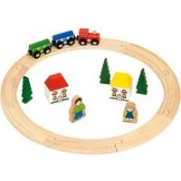 Bigjigs houten treinset junior, 20dlg. - thumbnail