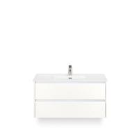 Dante Badmeubelset 100 cm - Wit Hoogglans - Keramische Wastafel Wit Cover - thumbnail