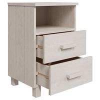 Nachtkastjes HAMAR 2 st 40x35x62 cm massief grenenhout wit - thumbnail