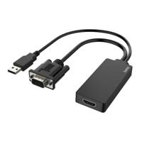 Hama Video-adapter, VGA+USB-stekker - HDMI-aansluiting, Full-HD 1080p HDMI kabel Zwart - thumbnail