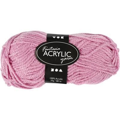 Creativ Company Acrylgaren, roze, 50gr, 80m