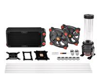Thermaltake pacific gaming rl240 d5 hard tube water cooling kit waterkoeling (zwart/rood) - thumbnail