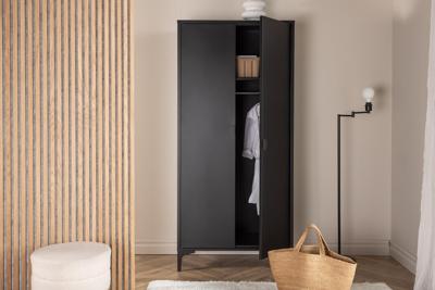 Nohr Kledingkast 'Danyella' 183 x 85cm, kleur Zwart Nohr Kledingkast 'Danyella' 183 x 85cm, kleur Zwart