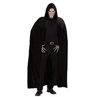 Fluwelen lange zwarte cape 150cm - thumbnail