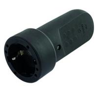 REV 0512150555 Koppeling met randaarde Rubber 250 V Zwart IP20 - thumbnail