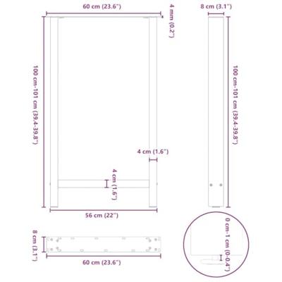 Bartafelpoten 2 st 60x(100-101) cm staal naturel