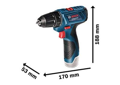 Bosch Professional GSR 120-LI GSR 120-LI Accu-schroefboormachine 12 V 2.0 Ah Li-ion Incl. 2 accus, Incl. lader, Incl. koffer