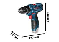 Bosch Professional GSR 120-LI GSR 120-LI Accu-schroefboormachine 12 V 2.0 Ah Li-ion Incl. 2 accus, Incl. lader, Incl. koffer - thumbnail