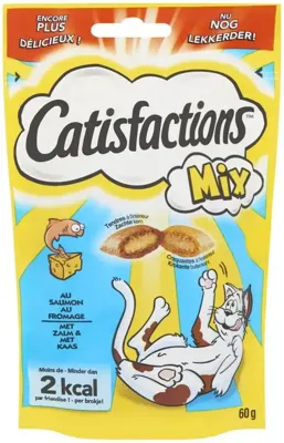 CATISFACTIONS MIX ZALM/KAAS 60 GR CATISFACTIONS MIX ZALM/KAAS 60 GR