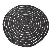 LABEL51 Rond Vloerkleed 'Knitted' 150cm, kleur zwart - thumbnail