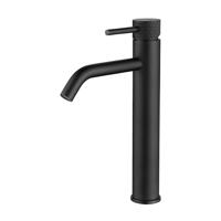Wastafelkraan Wiesbaden Ribbd Opbouw XL Hoge Uitloop Mat Zwart - thumbnail