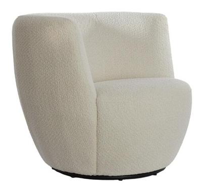 Light & Living Draaibare Fauteuil 'Senja' Bouclé, kleur Wit