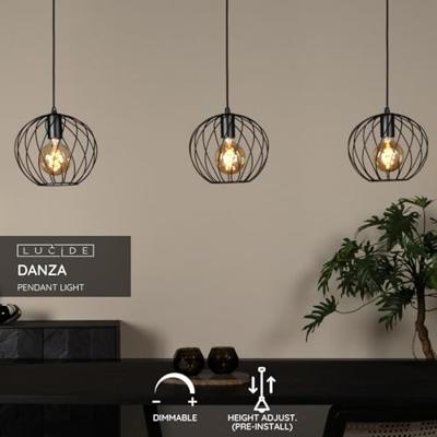 Lucide DANZA - Hanglamp - 3xE27 - Zwart