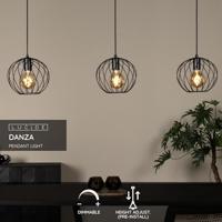 Lucide DANZA - Hanglamp - 3xE27 - Zwart - thumbnail