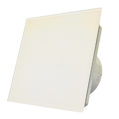 Whisper Pro-design Badkamerventilator - Ø100mm - Met Nalooptimer + Vochtsensor - Vlak Glas - Mat Wit Whisper Pro-design Badkamerventilator - Ø100mm - Met Nalooptimer + Vochtsensor - Vlak Glas - Mat Wit