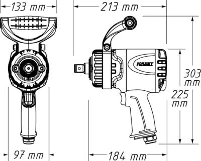HAZET slagmoersleutel "twin turbo 9013tt" impact screwdriver 3/8" twin turbo - thumbnail