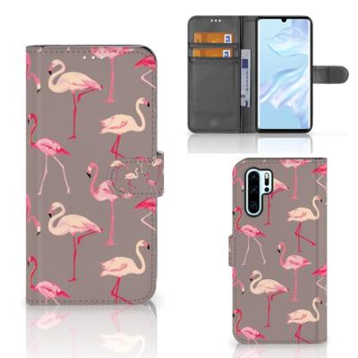 Huawei P30 Pro | Telefoonhoesje | Met pasjeshouder | Flamingo
