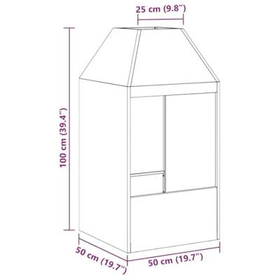 Vuurkorf Bruin 50 x 50 x 100 cm Cortenstaal