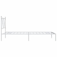 Bedframe met hoofdbord metaal wit 90x190 cm - thumbnail