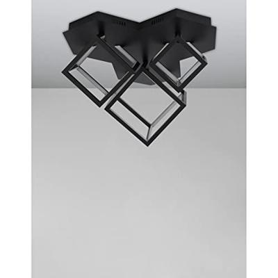 Lyora Vierkante plafondlampGabbia zwart - 9818241