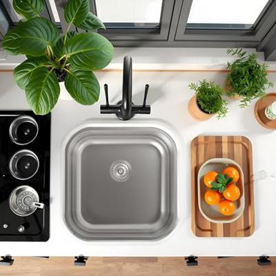 Wastafel met Eén Spoelbak Cata CB4040 Staal