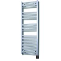 Elektrische Design Radiator Sanicare Plug & Play 172x45 cm Zilvergrijs 596 Watt Met Zwarte Thermostaat En Bluetooth Links Sanicare - thumbnail