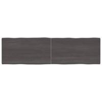 Tafelblad natuurlijke rand 180x50x(2-4)cm eikenhout donkerbruin - thumbnail