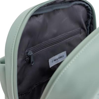 New Rebels Harper Miami Rugzak 9L Waterafstotende Laptop Rugtas 13 inch Schooltas en Werktas van PU Comfortabel Salie Green