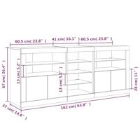 Dressoir met LED-verlichting 162x37x67 cm zwart - thumbnail