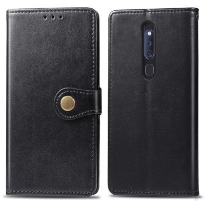 Retro Solid Color Leather Buckle Mobile Phone Protection Leather Case with Lanyard & Photo Frame & Card Slot & Wallet & Bracket Function for OPPO F11