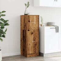 Apothekerskast 40x41x118 cm bewerkt hout oud houtkleurig - thumbnail