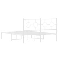 Bedframe met hoofdbord metaal wit 140x190 cm - thumbnail